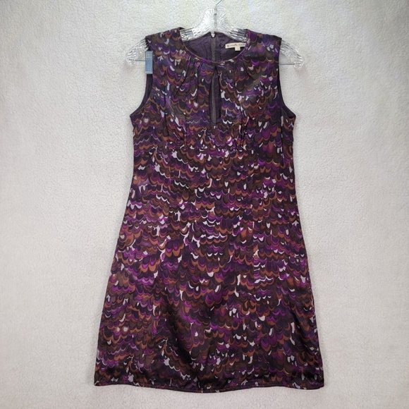 Nanette Lepore Dresses & Skirts - Nanette Lepore Purple Silk Multicolor Polka Dot Key Hole Abstract Style Shift